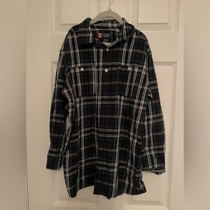 Chaps Boy’s Dark Plaid Button Down Shirt